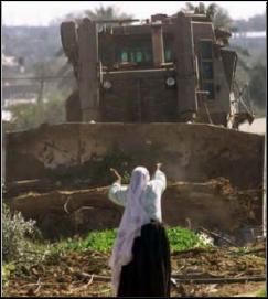 Palestinian Woman Confronts Israeli Bulldozer