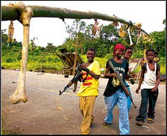 Liberian Cannibals Display Trophies